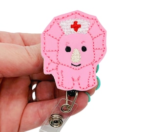 Dinosaur Badge Reel, Dino Badge Reel, Triceratops Badge Reel, Nurse Badge Reel, Nurse Gift, RN Badge Reel, RN Gifts, Nursing Badge Reel