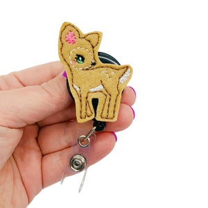 Whitetail Deer Badge Reel, Animal Badge Reel, Animal Badge Holder, Animal Lover Gift, Cute Badge Reel, Cute Lanyard, Cute Badge Holder,