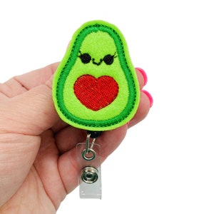 Avocado Badge Reel, Avocado Lanyard, Avocado Badge Clip, Avocado Badge Holder, Avocado ID Holder, Avocado Carabiner, MRI Safe Badge Reel