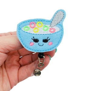 Cereal Badge Reel, Cereal Badge Clip, Cereal Badge Holder, Food Badge Reel, Food Badge Holder, Food Badge Clip, Food ID Badge
