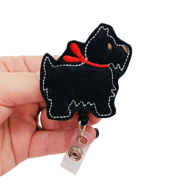 Scottie Dog Badge Reel, Scottish Terrier Badge Reel, Scotty Dog Badge Reel, Animal Badge Reel, Dog Gifts, Dog Lover Gift, Veterinarian Gift