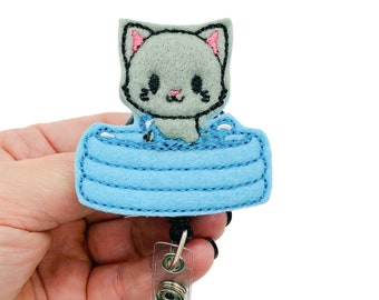 Cat Badge Reel Cat, Cat Lanyard, Animal Badge Reel, Animal Badge Holder, Summer Lanyard, Cat Lover Gift for Cat Lover, Animal Lover Gift