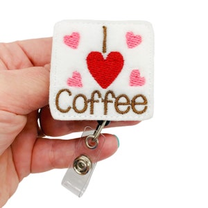Coffee Badge Reel, Coffee Gift, Coffee Lover Gift, Cute Badge Reel, Heart Badge Reel, Nurse Badge Reel, Nurse Gift, RN Badge Reel, RN Gift