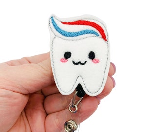 Tooth Badge Reel, Dental Badge Reel, Dentist Gift, Dental Hygienist, Orthodontist Gift, Dental Assistant Badge Holder, Cute Badge Reel