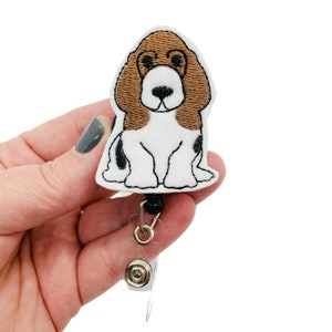 Basset Hound Badge Reel, Veterinarian Gift, Dog Lanyard, Dog Lover Gift, Dog Dad Gift, New Pet Owner, Dog Badge Clip, Animal Badge Holder
