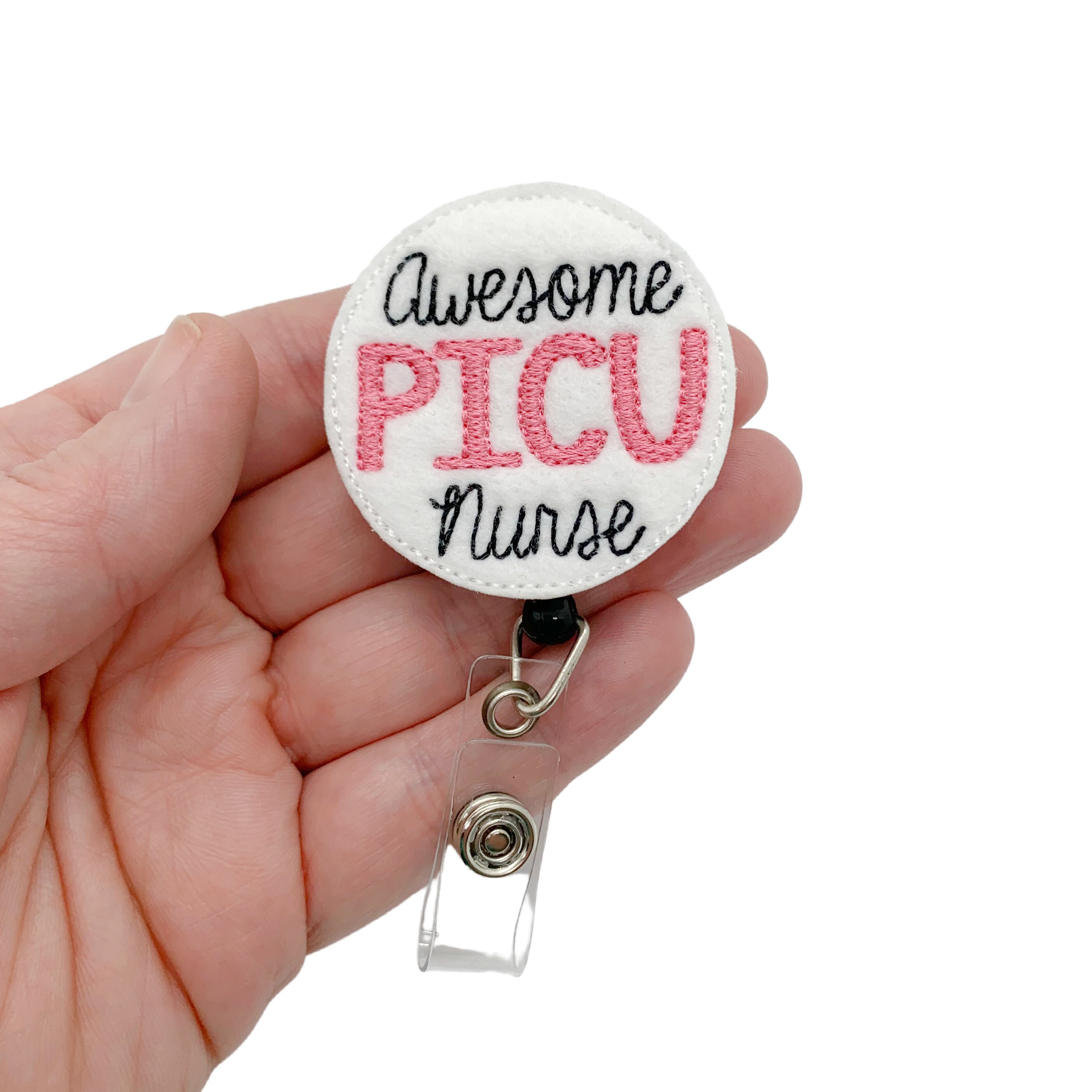 Personalized ID Badge Reel Pediatric RN Nurse PICU Rn 
