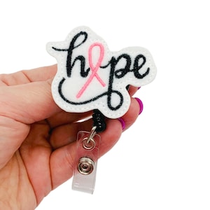 Breast Cancer Awareness Badge Reel, Breast Cancer Gifts, Breast Cancer Survivor, Pink Badge Reel, Pink Ribbon Badge Holder, Hope Badge Clip