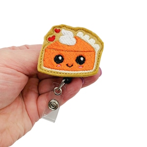 Pie Badge Reel, Pumpkin Pie Badge Holder, Sweet Potato Pie Badge Clip, Food Badge Reel, Thanksgiving Badge Reel, Cute Badge Reel