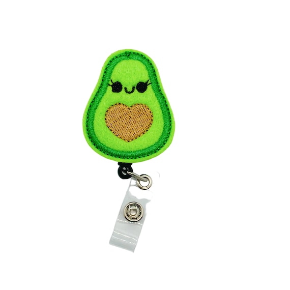Avocado Badge Reel, Nurse Gift, Felt Badge Reel, Cute Badge Clip
