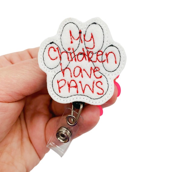 Paw Badge Reel Funny, Animal Lover Gift for Dog Lover, Badge Clip Funny, RN Badge  Holder Paw, Cute Badge Reel Dog Mom, Nurse Badge Funny 