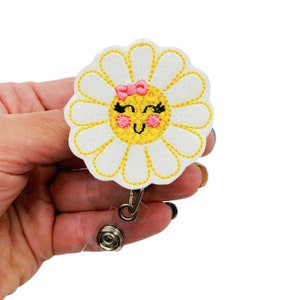 Daisy Badge Reel, Flower Badge Reel, Floral Badge Reel, Summer Badge Reel, Spring Badge Reel, Flower Gift, Seasonal Badge Reel, Teacher Gift