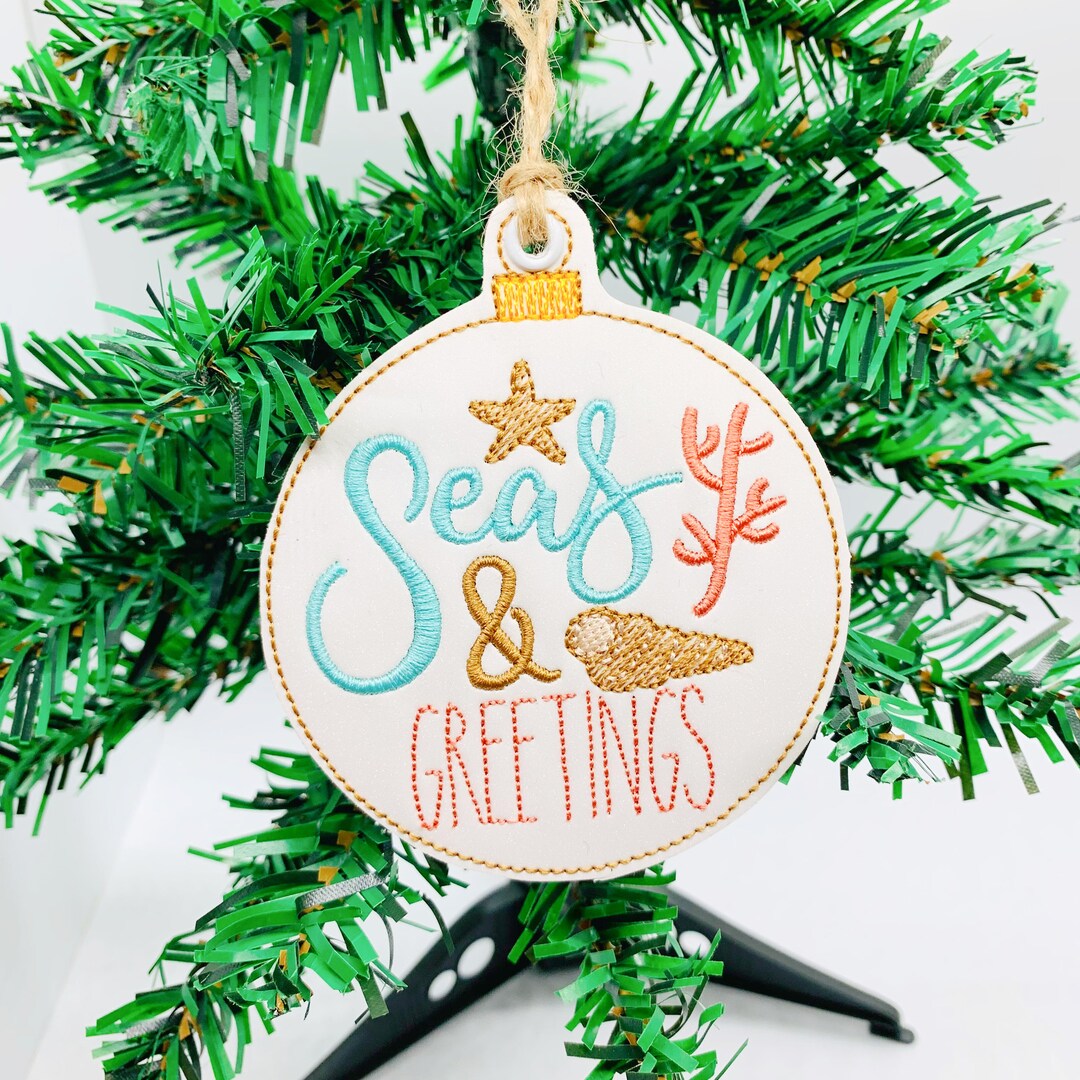 2024 Christmas Ornament Coastal Ornament Embroidered Etsy