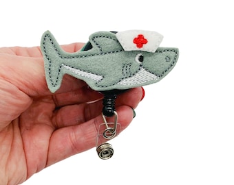 Shark Badge Reel, Nurse Badge Reel, Shark Gifts, Nurse Gift for Nurse, RN Gifts, Nurse Lanyard, RN Badge Reel, Nursing Badge Reel Shark