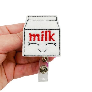 Milk Carton Badge Reel Retractable Name Tag Holder for Work ID