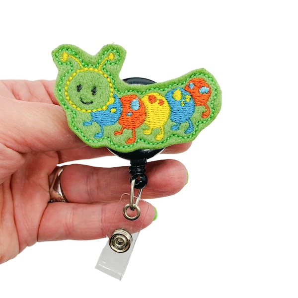 Caterpillar Badge Reel, Cute Badge Reel, Bug Badge Reel, Insect Lanyard, Pediatrician Gift, Pediatric Nurse Badge Reel, Pediatric Badge Reel