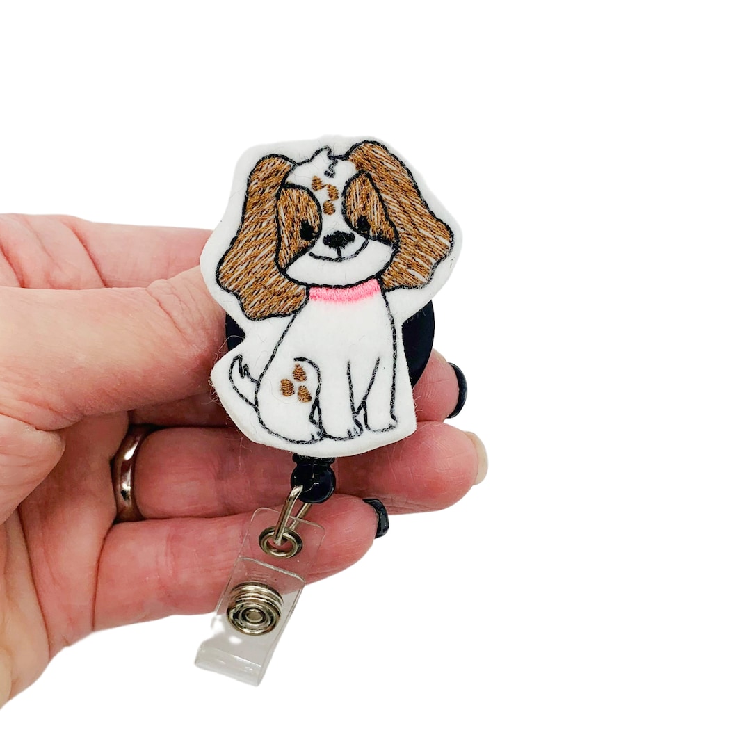 Cavalier King Charles Spaniel Badge Reel, Dog Badge Reel, Animal Badge