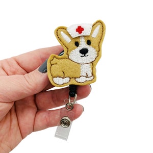  Golden Doodle Nurse Badge Reel, Retractable Dog RN ID Holder,  Pet Puppy Name Tag Clip (swivel clip) : Handmade Products