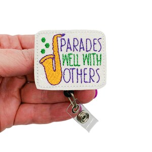 Mardi Gras Badge Reel, Happy Mardi Gras, Mardi Gras Badge Holder, Mardi Gras Badge Clip, Mardi Gras Gift, Mardi Gras ID Reel