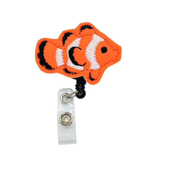 Clownfish Badge Reel, Tropical Fish Badge Reel, Tropical Fish Gifts,  Clownfish Gifts, Fish Lover Gift, Beach Badge Reel, Animal Badge Reel 