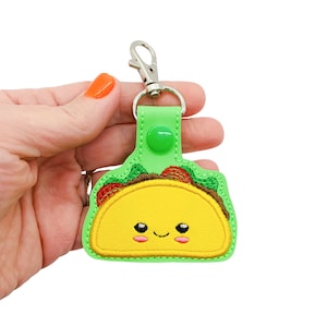 Taco Keychain, Taco Key Chain, Taco Key Fob, Taco Keyfob, Taco Gifts, Cinco de Mayo Gifts, Taco Lover Gift, Taco Bag Tag, Swivel Key Chain