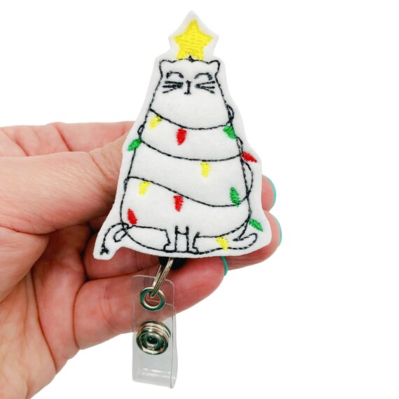 Christmas Badge Reel, Cat Badge Reel, Christmas Badge Holder, Cat