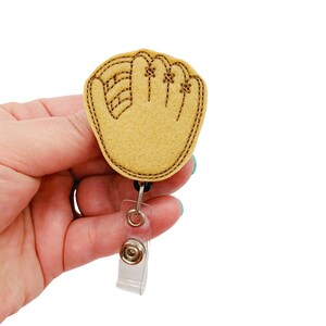 Baseball Badge Reel, Sports Badge Reel, Sports Badge Holder, Baseball for Moms, Baseball Fan Gift, Baseball Gift, Baseball Glove, Badge Clip