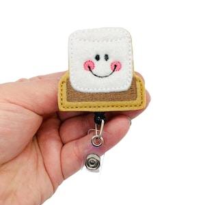 S&#39;more Badge Reel, Camping Gift, Nurse Badge Reel, Teacher Lanyard Clip, RN Badge Reel, Food Badge Reel, Lanyard ID Badge, Cute Badge Reel