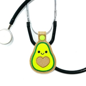 Stethoscope Charm, Stethoscope Tag, Stethoscope Gift, Stethoscope Accessory, Avocado Gift, Avocado Lover Gift, Avocado Charm, Avocado Gift