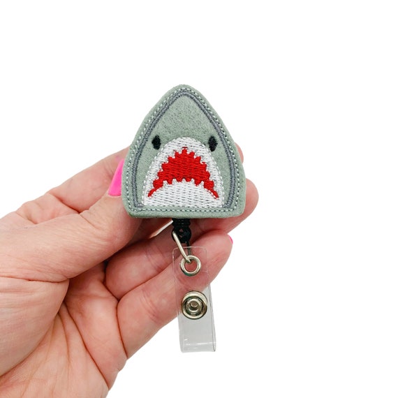 Great White Shark Badge Reel, Shark Gifts, Animal Badge Reel, Cute
