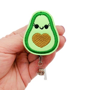 Glow In The Dark Avocado Badge Reel, Avocado Gift, Food Badge Reel, Avocado Lanyard, Fruit Badge Reel, Dietitian Gifts, Nurse Badge Reel