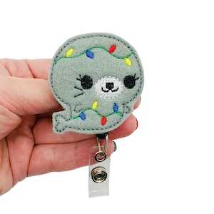 Christmas Seal Badge Reel Retractable Name Tag Holder for Work ID