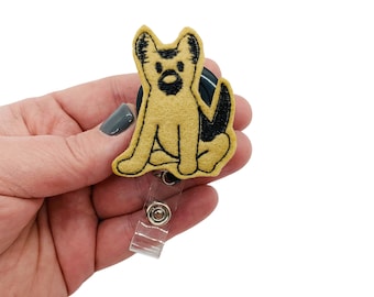 German Shepherd Gift, German Shepherd Badge Reel, German Shepherd Lover, Dog Badge Reel, Animal Badge Reel, K9 Police Officer Gifts