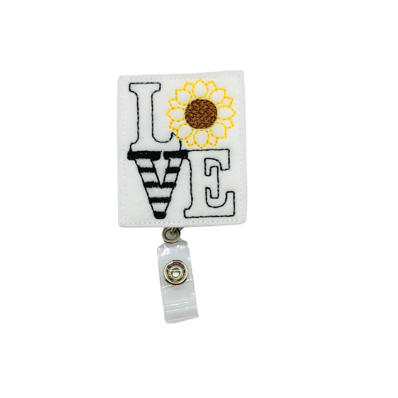 Floral Lanyard Sunflower Gifts Sunflower Lanyard Flower Badge Reel Fall Badge Reel Sunflower Badge Reel Flower Lanyard Flower Gift