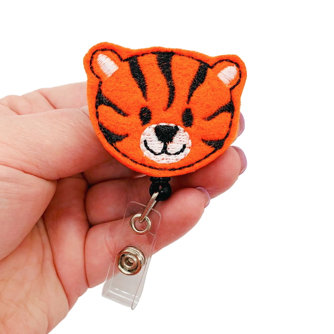 Tiger Badge Reel, Animal Badge Holder, Tiger Lanyard, Cute Badge Reel