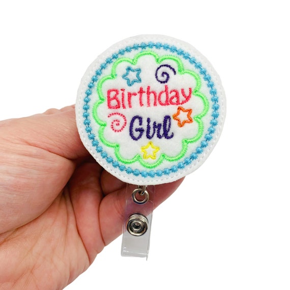 Birthday Badge Reel, Birthday Girl Badge Holder, Happy Birthday