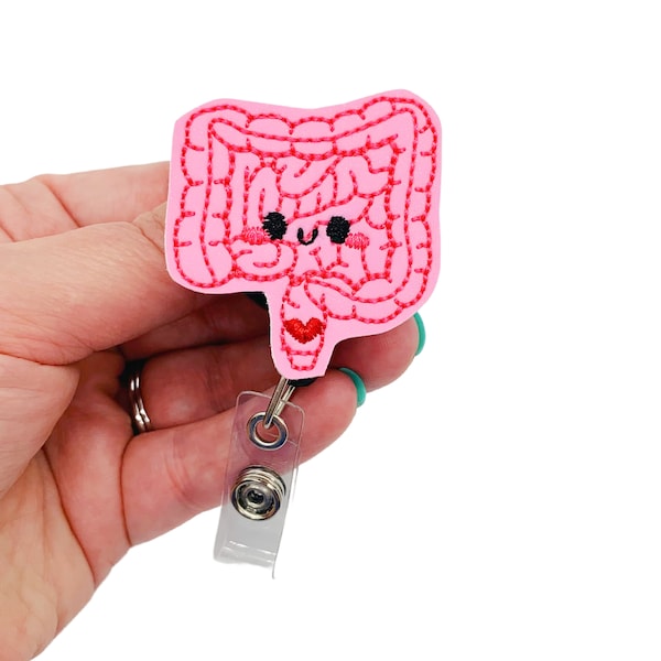 Intestine Badge Reel, Gastroenterologist Gift for Nurse, Gastroenterology ID Holder, Stomach Name Badge Clip, Nurse Badge Reel, Nurse Gift
