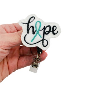 Ovarian Cancer Awareness Badge Reel, Awareness Ribbon Badge Reel, Teal Awareness Ribbon, Oncology Nurse Gifts, Oncologist Badge Reel