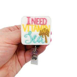 Summer Badge Reel, Summer Badge Holder, Summer Badge Clip, Beach Badge Reel, Beach Badge Holder, Beach Badge Charm, Ocean Badge Reel