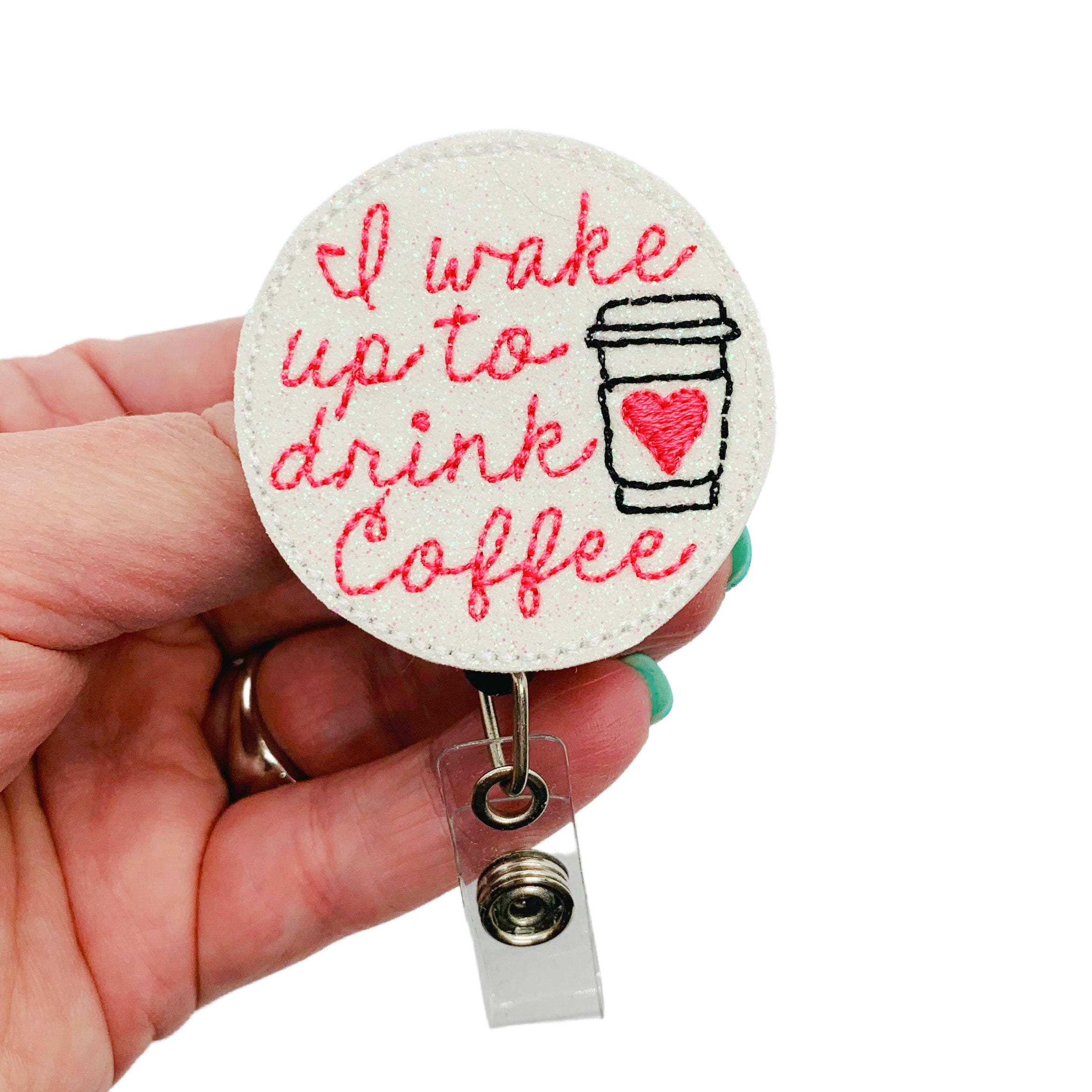 Coffee Badge Reel, Coffee Gift, Coffee Lover Gift, Cute Badge Reel
