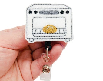 Bun in the Oven Badge Reel Retractable Name Tag Holder for Work ID