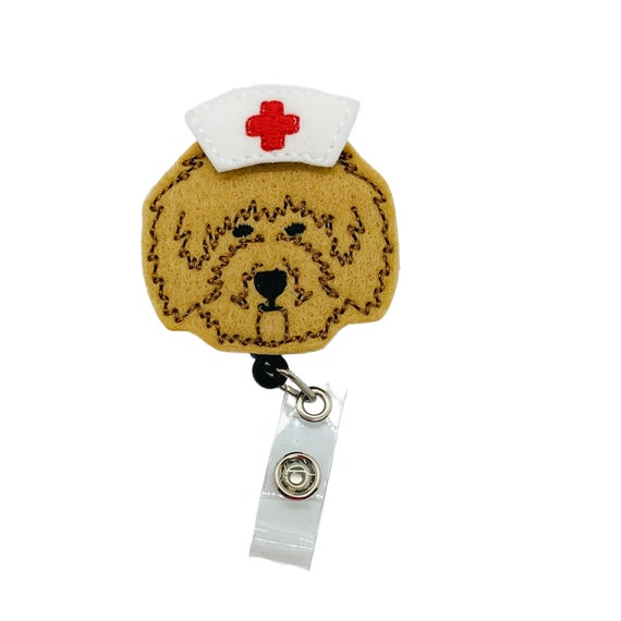 Golden Doodle Badge Reel, Dog Badge Reel, Nurse Badge Reel, Nurse