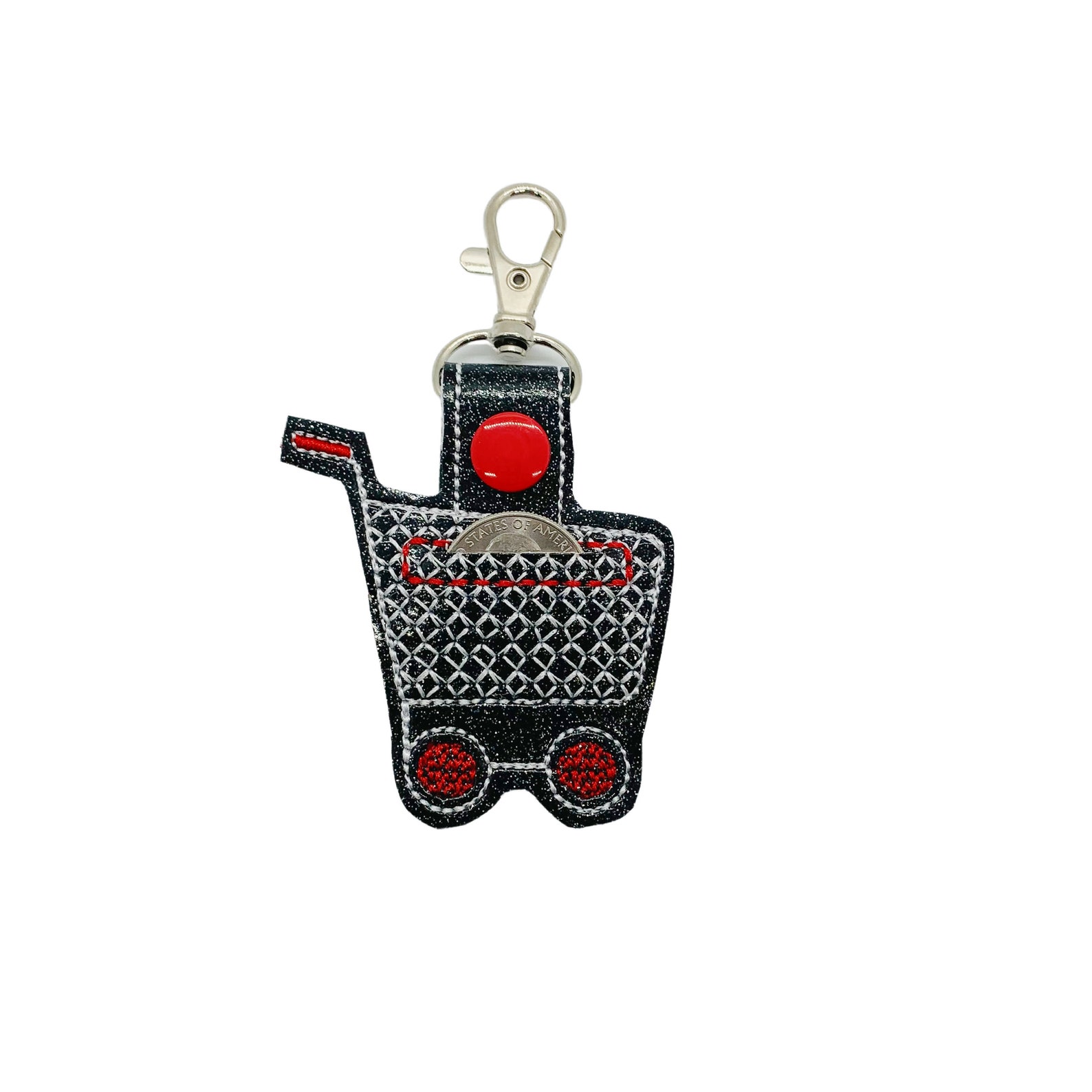 Quarter Holder Shopping Cart Key Fob Keychain Etsy