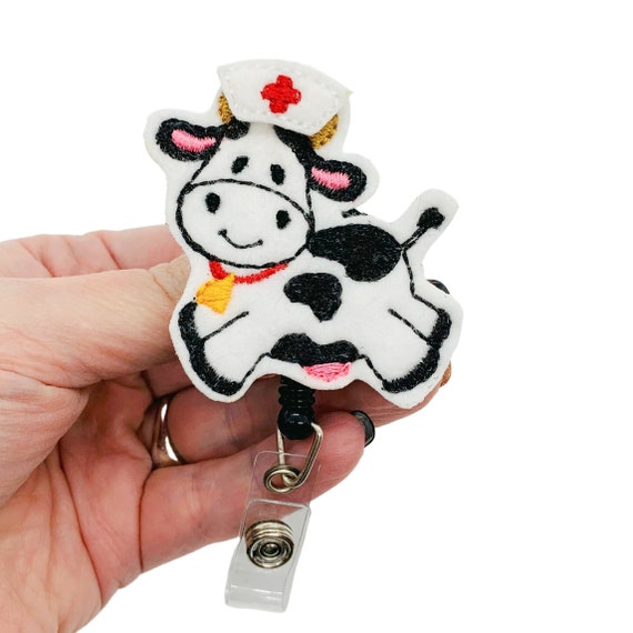 Cow Badge Reel, Animal Badge Reel, Nurse Badge Reel, Veterinarian