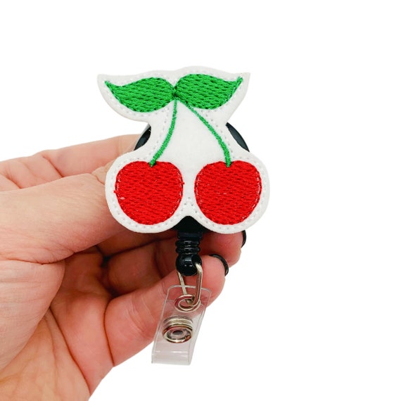 Cherry Badge Reel, Cherry Badge Holder, Cherry Badge Clip, Fruit