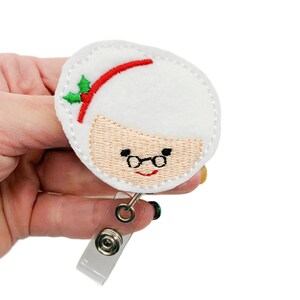 Mrs Claus Badge Reel, Christmas Badge Reel, Christmas Badge Holder, Christmas Badge Clip, Christmas ID Reel, Christmas ID Badge