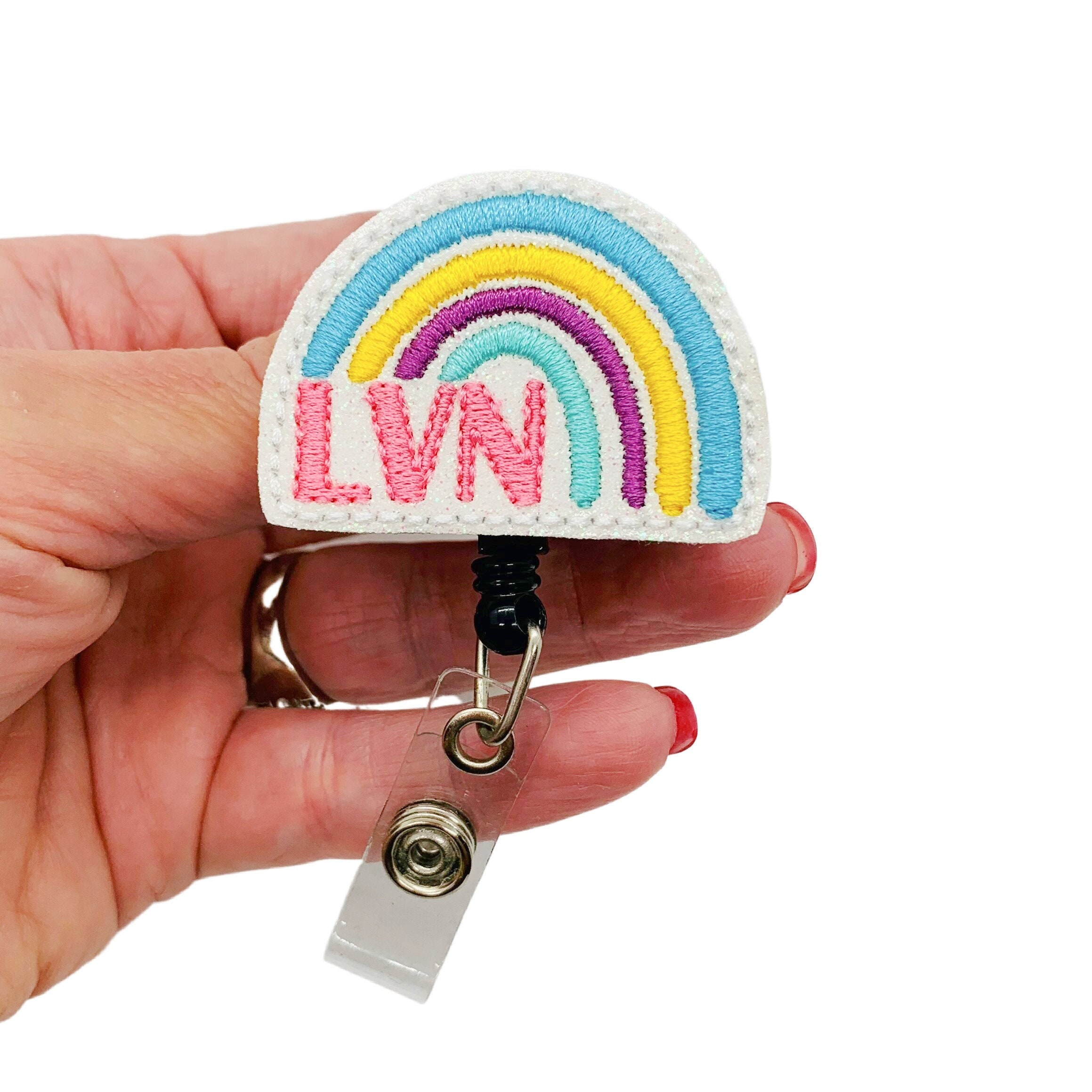  Custom Name LPN LVN RN Rainbow ID Card Badge Reels