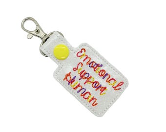Emotional Support Human Keychain, Mitarbeiter Geschenke, Gestickter Schlüsselanhänger, Geschenk für Mitarbeiter, Schwester Geschenk, Bester Freund Geschenke, BFF Geschenke