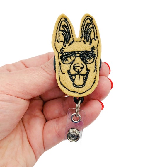 German Shepherd Badge Reel, German Shepherd Gift, Animal Badge