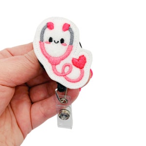 Nurse Badge Reel, RN Badge Reel, Nursing Badge Reel Nurse, RN Badge Holder, Stethoscope Badge Reel, Pink Badge Reel, Nurse Gifts for Women