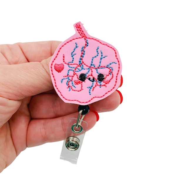 Placenta Badge Reel, Labor and Delivery Badge Reel, Nurse Badge Reel, RN Badge Reel, RN Gifts, OB Nurse Gift, Midwife Gift, Badge Clip Nurse